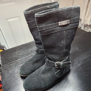 Coach Tallulah Black Suede Boots